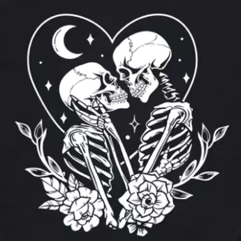 New eternal love skeletons and heart tshirt